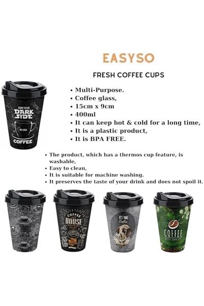 STOREMAX Ntwork ml Thermos Mug – Washable Plastic Coffee Mug, French Press Filter Coffee and Soft Drink