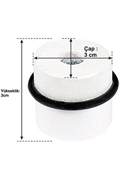 STOREMAX Bystoreby Wooden Door Stopper Screw to Floor White Newdesing 646268