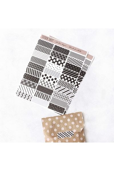 STOREMAX Muartshop Sticker Tape, Black-White 2 Sheets 871301