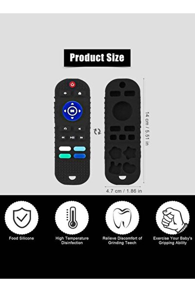 Yelajoy 2-Pack Baby Teether Toys, TV Remote Control Shape, Suitable for Baby Teething Relief and Pain Relief