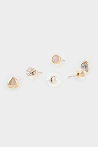DeFacto Women's 6-Piece Gold Earrings F0706Axns