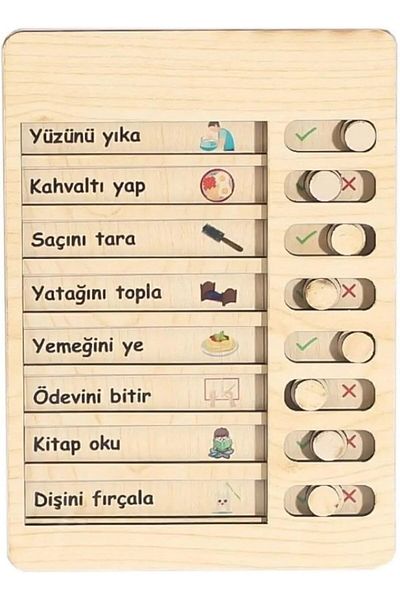 STOREMAX Jvnnastore Wooden Daily Routine and Responsibility Board Educational Chore Tracker Chart for Kids