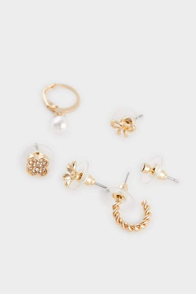DeFacto Women's 6-Piece Gold Earrings F0729Axns