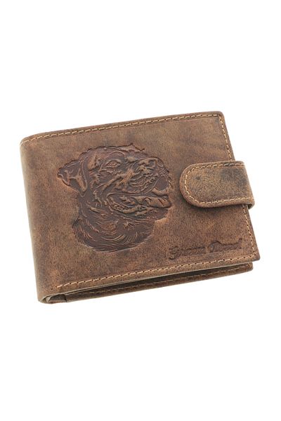 GiftExpress Men's wallet Rottweiler brown leather RFID