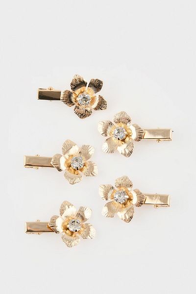 DeFacto Women's 5-Piece Floral Snap Buckle E8872Axns