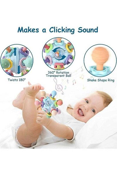 Yelajoy Baby Teething Toys, Warm Colors, Soft Material, Safe and Non-toxic, Suitable for Newborns, Colorful