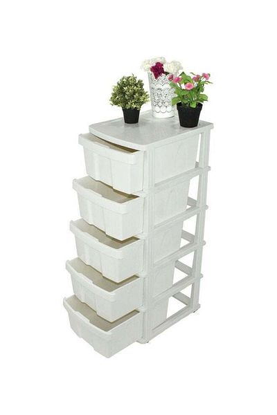 COOYA 5-Drawer Toy Storage Cabinet With Wheels, High Hardness and Abrasion, kitchen Shelf organizer