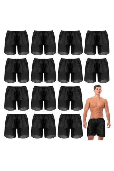 Generic 14 Pack Men's Disposable Boxer Shorts Black Boxer Shorts Disposable Underwear For Travel (Black)