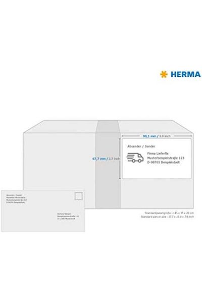 STOREMAX Muartshop Shipping Labels, 25 Sheets, 99.1 X 67.7 Mm, 8 Per A4 Sheet, 200 Stickers,