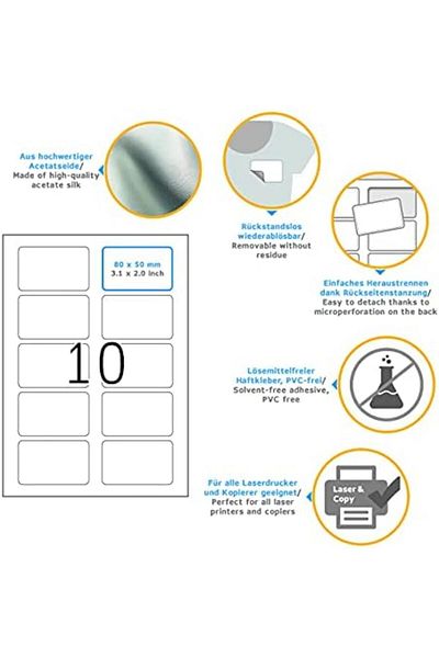 STOREMAX Svticaret 4587 Name Tag Removable, 10 Sheets, 80 X 50 Mm, 10 Per A4, 100 Pieces, Kend