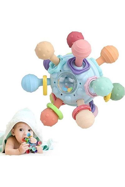 Yelajoy Baby Teething Toys, Warm Colors, Soft Material, Safe and Non-toxic, Suitable for Newborns, Colorful