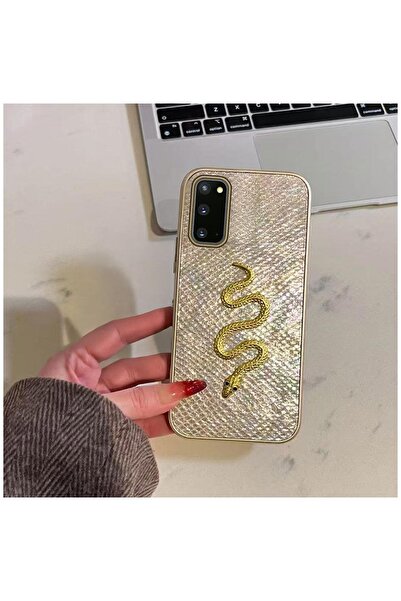 Zebana Samsung Galaxy S20 FE Uyumlu Kılıf Zebana Golden Serpent Silikon Kılıf...