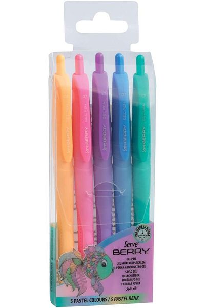 STOREMAX Ntwork Berry Gel Pen 0.7mm Pastel Karma 5 Pcs Pet Art 1087243