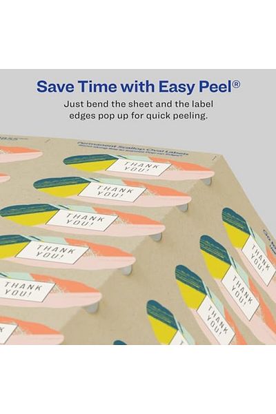 STOREMAX Bystoreby Scallop Oval Labels for Laser and Inkjet Printers, 525 Kraft Kahver