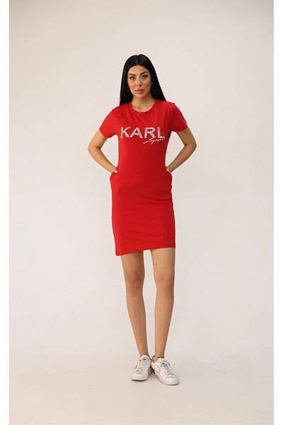 Koza Butik Women's Short Sleeve Stone Printed Dress 9771