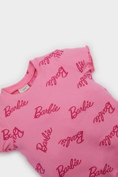 DeFacto Baby Girl Barbie Crew Neck Ribbed Camisole Short Sleeve T-Shirt E8945A525Sm