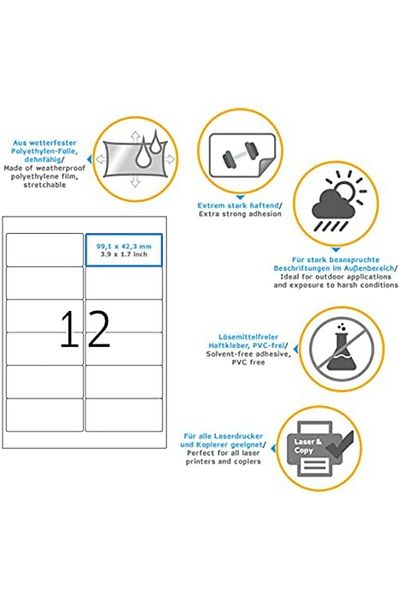 STOREMAX Sellbuystore 9533 Foil Labels, 10 Sheets, 99.1 X 42.3 Mm, 12 Per A4, 120 Pieces, Self Y