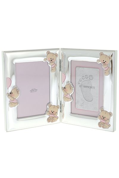 GiftExpress Photo frame with molding kit pink teddy bear 19cm