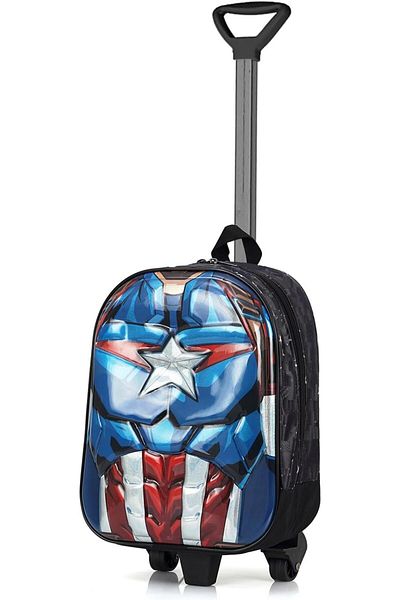 STOREMAX Ntwork Kindergarten Children's Wheeled Suitcase Backpack Wheeled Boy's Superhero Cartoon