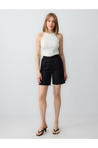 Jimmy Key Ecru Slim Fit Halter Neck Knitted Tank Top