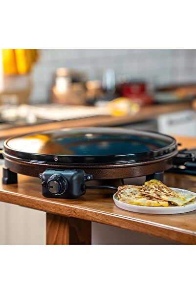 Akel Elektrikli Termostatlı Büyük Boy Katmer Gözleme Börek Ekmek Sacı 1550 Watt