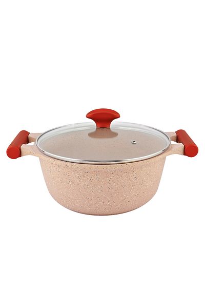 Prestige Essentials Granite 7 Piece Non-Stick Cast Aluminium Cookware sets - Pink