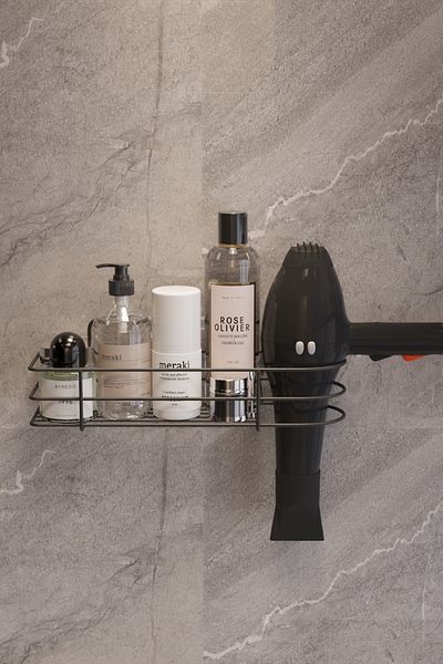 SUNTEL BANYO VE MUTFAK AKSESUARLARI Αυτοκόλλητη κρεμάστρα για πιστολάκι μαλλιών - Πρακτική οργάνωση μπάνιου