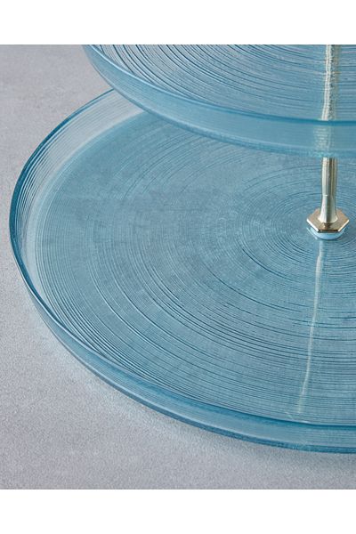 English Home Aquacrest Glass Plated Service 21X28 cm Blue