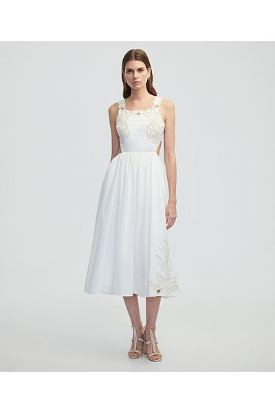 İpekyol Poplin Dress with Contrast Embroidery