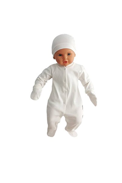 bebegen Sade Krem Bereli Eldivenli Tulum Bebek Takımı