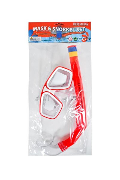 BERMUDA Dalış Maskesi Ve Şnorkel Seti Kırmızı Sp4449