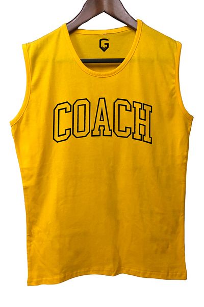 TOP GLORY Coach Printed Sleeveless Athlete T-Shirt Tank Top Athlete Fitness Tank Top