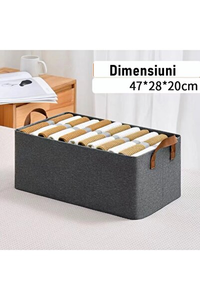 Flippy Basket storage box, Flippy, foldable textile, 47x28x20 cm, metal frame, with handles, grey