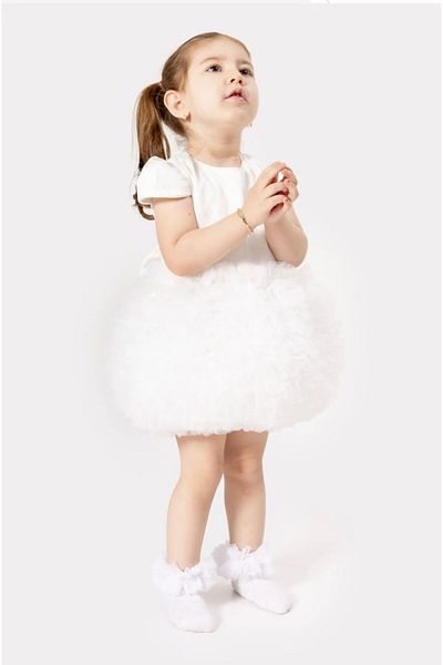 Modaviki Ecru Balloon Dress - MDVK124