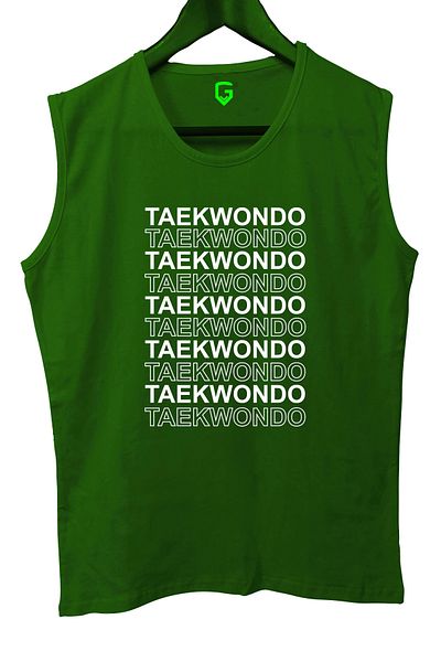 TOP GLORY Line Taekwondo Printed Sleeveless Athlete T-Shirt Tank Top Athlete Fitness Athlete
