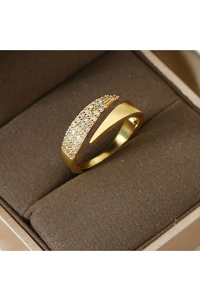 Ayzen adjustable ring with zirconia