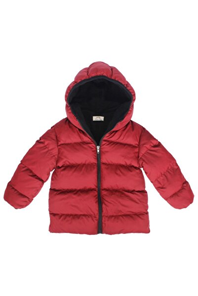 Genel Markalar Unisex Bordo Kapşonlu Şişme Mont