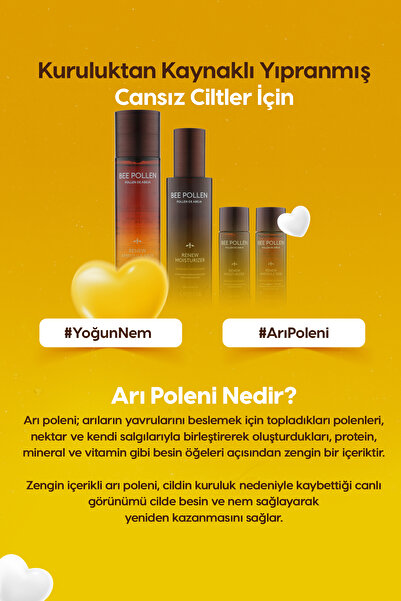 Missha Kuru Ciltler için Arı Poleni İçerikli Besleyici Cilt Bakım Seti Bee Pollen Renew Skin Care Set (2)