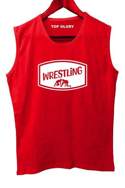 TOP GLORY Wrestling Printed Sleeveless Athlete T-Shirt Tank Top Athlete Fitness Singlet