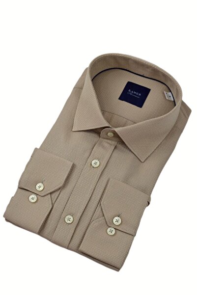 KAMER Ανδρικό κλασικό μακρυμάνικο πουκάμισο με κηρήθρα 3718 BGL-ST04397