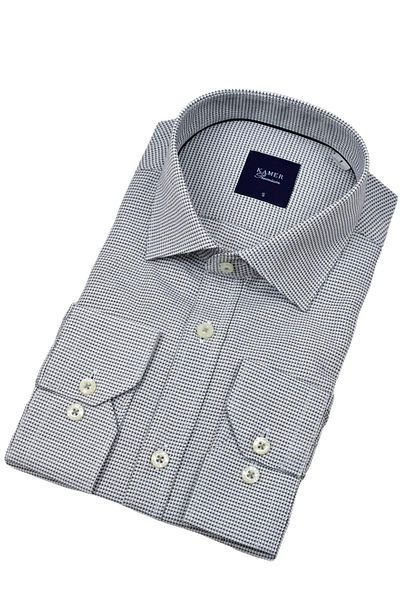 KAMER Ανδρικό κλασικό μακρυμάνικο πουκάμισο Houndstooth 3748 BGL-ST04396