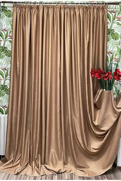 Liz Line Set doua draperii SO, almond, colectia "Monocrom'' by Liz Line, 2x350x245cm, cu rejansa D00435