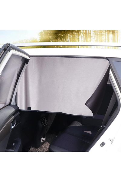 Pottwal Set Of 2 Car Protection Curtains, Fabric, Black/silver, 50 X 85 Cm