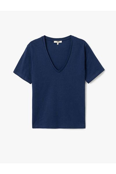 Koton Cotton Short Sleeve V-Neck T-Shirt