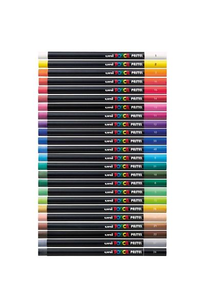 UNİ-BALL Uni-Ball Posca 24 Colors Pastel Crayons Kpa-100/24C Set