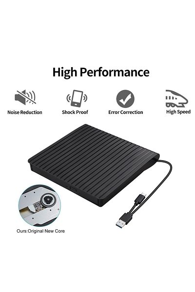 Generic Bt686 Usb 3.0 Type-c External Cd Dvd /-rw Odd Hard Drive Burner Ultra-thin Optical Drive Burner