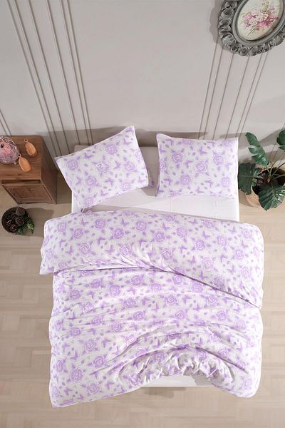 Zeynep Tekstil Cotton Single Quilt Cover Set |   Duvet Cover and Pillowcase |   Bed Without Sheet