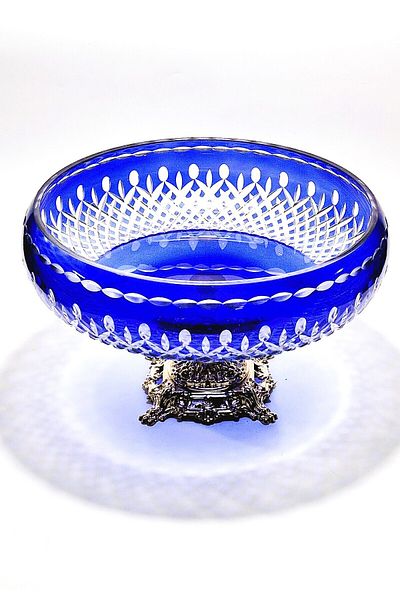 AKDEN Cut Decor 100% Handwork 28cm Glass Bowl