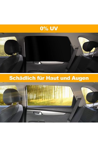 Pottwal Set Of 2 Car Protection Curtains, Fabric, Black/silver, 50 X 85 Cm