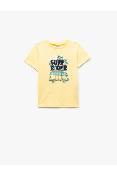 Koton Cotton Printed Short Sleeve Crew Neck T-Shirt